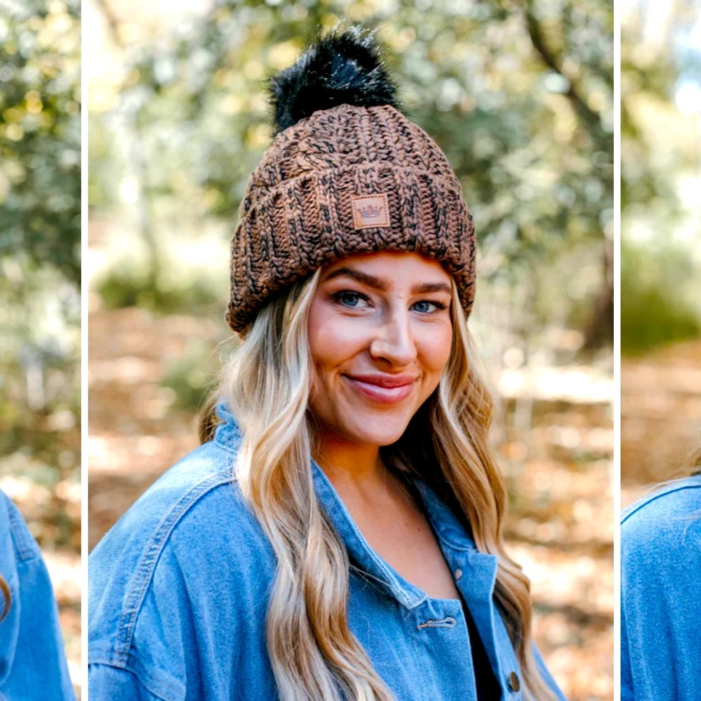 Cable Knit Pom Beanie
